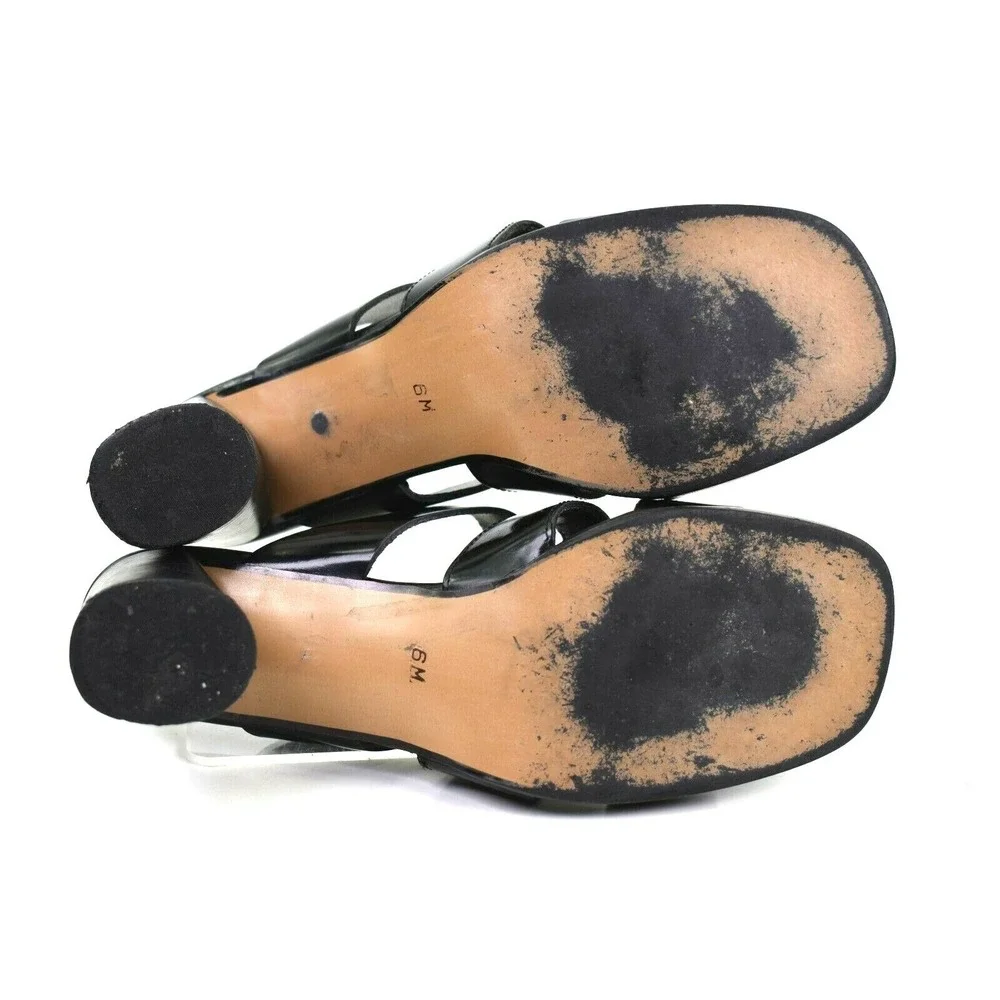 ENZO ANGIOLINI Kistler Womens‎ Black Patent Leather Heeled Sandals Size 6 M